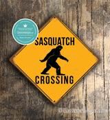 Sasquatch Crossing Sign – Yellow Xing Signs, Durable Aluminum Composite, Indoor Outdoor Use, Pre-Drilled Holes for Easy Mounting - 16-x-16-inches