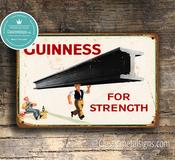 Guinness For Strength Sign – Vintage Style, UV Protected Full Color Print, All-Weather Aluminum Composite, Pre-Drilled Mounting Holes – Unique Gift - 16-x-12