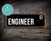 Engineer Street Sign Gift – Unique Gift, Vintage Aluminum Composite, Full Color UV Print, Weather Ready Aluminum Composite, Indoor Outdoor Use - 36-x-12-inches