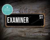 Examiner Street Sign Gift – Unique Gift, Vintage Wall Decor, UV Protected Print, Durable Aluminum Composite, Indoor Outdoor Use, Pre-Drilled Holes - 24-x-8-inches-2
