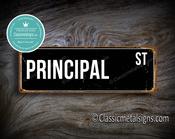 Principal Street Sign Gift – Thoughtful Gift, Vintage Aluminum Composite, UV Protected Print, Durable Aluminum Composite, Indoor Outdoor Use - 20-x-6-inches