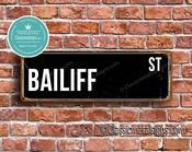 Bailiff Street Sign - Personalized Metal Road Signs, Gifts for Co-worker, Colleague Gift, Durable Heavy Duty plaque - 24-x-8-inches
