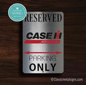 CASE IH Parking Only Sign – Gift for Tractor Owner, Brushed Metal Finish, Indoor Outdoor Ready, Automotive Logo Decor - 12-x-8 image
