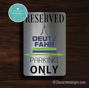 Deutz Fahr Parking Only Sign – Gift for Tractor Owner, Premium Brushed Metal, Indoor Outdoor Ready, Automotive Logo Decor - 12-x-8 image