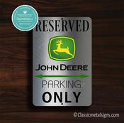 John Deere Parking Only Sign – Gift for Tractor Owner, Premium Brushed Metal, Indoor Outdoor Display, Brand Logo Artwork, Perfect Man Cave Decor - 12-x-8 image