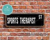 Sports Therapist Street Sign - Personalized Metal Road Signs, Gifts for Co-worker, Colleague Gift, Durable Heavy Duty plaque - 36-x-12-inches