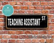 Teaching Assistant Street Sign - Personalized Metal Road Signs, Gifts for Co-worker, Colleague Gift, Durable Heavy Duty plaque - 36-x-12-inches