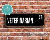 Veterinarian Street Sign - Personalized Metal Road Signs, Gifts for Co-worker, Colleague Gift, Durable Heavy Duty plaque - 36-x-12-inches