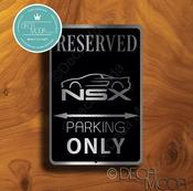 NSX Parking Only Sign - NSX Signs – Premium Brushed Metal, Indoor Outdoor Ready, Official Logo Design, Car Lover Gift Idea - 12-x-8 image