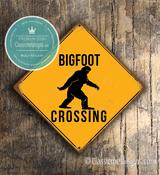 Big Foot Crossing Sign – Xing Wall Plaque, Full Color UV Protected Print, Weather Ready Aluminum Composite, Indoor Outdoor Use - 12-x-12