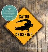 Gator Crossing Sign – Alligator Xing Signs, UV Protected Color Print, Weather Ready Aluminum Composite, Indoor Outdoor Use - 8-x-8 image