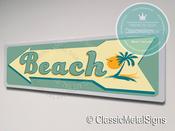 Classic Style Beach Sign – Classic Vintage Beach Sign, Full Color UV Protected Print, Aluminum Composite, Pre-Drilled Holes for Easy Hanging - 12-x-4-inches / 