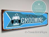 Vintage Style Dog Grooming Sign - 12-x-4-inches / 