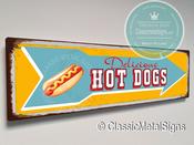 Vintage Style Hot Dogs Sign - 20-x-6-inches / 