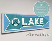 Classic Style Lake Sign – Vintage Waterfront Wall Art, UV Protected Full Color Print - 20-x-6-inches / 