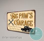 Big Paw's Garage Sign - 16-x-12inches