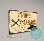 Pop's Garage Sign - 20-x-14-inches