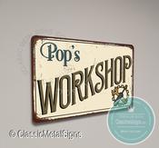 Pop's Workshop Sign - 36-x-24-inches