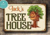 Tree House Sign - Personalized Treehouse Sign - 36-x-24-inches