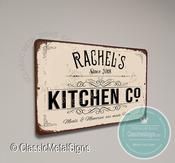 Personalized Kitchen Co Sign – Custom Home Wall Art, Full Color UV Protected Print, Indoor Outdoor Ready - 36-x-24-inches