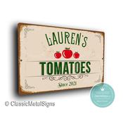 Personalized Tomato Garden Sign - 9-x-6