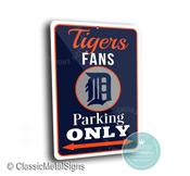 Tigers Parking Only Sign - Detroit Baseball Pride Plaque, Motor City Man Cave Art, High Definition Print, Weather-Resistant Entryway Decor - 20-x-14-inches image