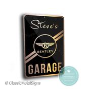Custom Bentley Garage Sign – Personalized Ultra-Luxury Decor, Weatherproof Brushed Metal Art for Bentley Owners -  / 9-x-6