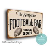 Personalized Football Bar Sign - 16-x-12