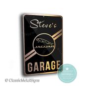 Custom Jaguar Garage Sign – Personalized British Luxury Decor, Weatherproof Brushed Metal Art for Jaguar Enthusiasts -  / 36-x-24-inches