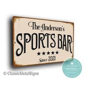 Personalized Sports Bar Sign – Custom Metal Bar Decor, Vintage Style Pub Signage, Man Cave Wall Art, Indoor Outdoor Beer Garden Decor, Home Bar Gift - 14-x-10