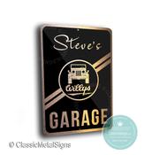 Custom Willys Jeep Garage Sign – Personalized Military 4x4 Decor, Weatherproof Brushed Metal Willys Art -  / 16-x-12