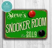 Custom Snooker Room Sign –  Metal Snooker Decor, Vintage Style Signage, Man Cave Wall Art, Indoor Outdoor Game Room Decor, Home Bar Gift - 16-x-12