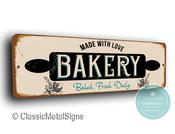Bakery Sign – Vintage Style, Fade Resistant UV Print, All-Weather Aluminum Composite, Pre-Drilled Mounting Holes, Indoor Outdoor Use - 12-x-4-inches