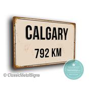 Personalized Calgary Street Sign - Fully Custom with any Miles or KM, Bespoke City Name Plaque, Durable Travel Decor, Distance Wall Art - 36-x-24-inches / 