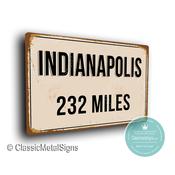 Personalized Indianapolis Street Sign - Fully Custom with any Miles or KM, Bespoke City Name Plaque, Durable Travel Decor, Distance Wall Art - 14-x-10 / 