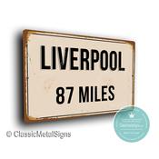Personalized Liverpool Street Sign - Fully Custom with any Miles or KM, Bespoke City Name Plaque, Durable Travel Decor, Distance Wall Art - 16-x-12 / 