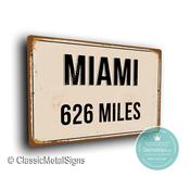 Personalized Miami Street Sign - Fully Custom with any Miles or KM, Bespoke City Name Plaque, Durable Travel Decor, Distance Wall Art - 16-x-12 / 