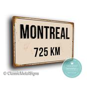 Personalized Montreal Street Sign - Fully Custom with any Miles or KM, Bespoke City Name Plaque, Durable Travel Decor, Distance Wall Art - 16-x-12 / 