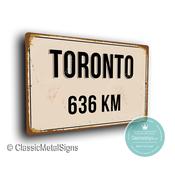 Personalized Toronto Street Sign - Fully Custom with any Miles or KM, Bespoke City Name Plaque, Durable Travel Decor, Distance Wall Art - 16-x-12 / 