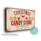 Christmas Candy Store Sign – Xmas Signs, Durable Aluminum Composite, Indoor Outdoor Ready, Easy Mount Pre-Drilled Holes - 20-x-14-inches
