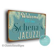 Personalized Jacuzzi Sign – UV Protected Color Print, Durable Aluminum Composite, Indoor Outdoor Use, Pre-Drilled Holes, Waterproof Signs - 14-x-10