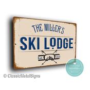 Personalized Ski Lodge Sign – Vintage Ski Lodge Wall Decor, Fade Resistant UV Print, Weatherproof Waterproof Aluminum Composite, Indoor Outdoor Ready - 9-x-6