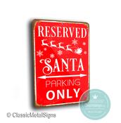 Santa Parking Sign – Christmas Reserved Parking Signs, Full Color UV Protected Print, Indoor Outdoor Ready, Pre-Drilled Holes for Easy Mounting - 9-x-6