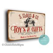 Toys And Gifts Christmas Sign – Full Color UV Protected Print, Xmas Decor, Pre-Drilled Holes for Easy Mounting - 14-x-10