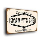 Grampy's Shed Sign - 14-x-10inches
