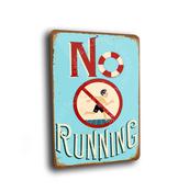 No Running Pool Sign – Swimming Pool Signs,  Waterproof and Fade Resistant, Rust and Maintenance Free, Suitable for High Humidity Environments - 9-x-6-inches image