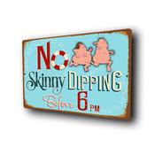 No Skinny Dipping Pool Sign – Funny Pool Signs, UV Protected Print, Weatherproof  Aluminum Composite, Indoor Outdoor Use, Easy Mount Pre-Drilled Holes - 14-x-10inches