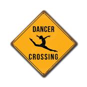Dancer Crossing Sign – Dance Décor, Yellow Xing Signs, Full Color UV Protected Print, Weather Ready Aluminum Composite, Indoor Outdoor Use - 8-x-8 image