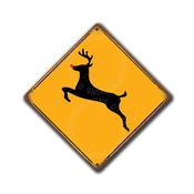 Rudolph Crossing Sign – Christmas Décor, Xmas Signs, Full Color UV Protected Print, Weather Ready Aluminum Composite, Indoor Outdoor Use - 8-x-8