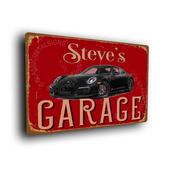 Personalized Porsche Garage Sign – Personalized Stuttgart Style Wall Art, Weatherproof Brushed Metal Enthusiast Gift - 16-x-12